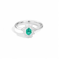 Anello Recarlo Donna Camelia in Oro bianco Smeraldo 0.37 Ct R77CC001/SM-14 - R77CC001/SM-14